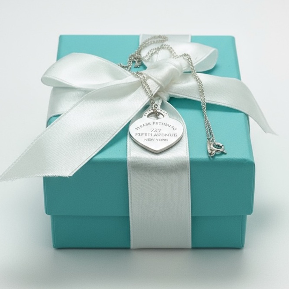 Tiffany & Co. Heart Tag Necklace‎ RARE LIMITED EDITION  727 Fifth Ave Necklace